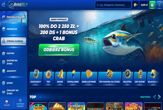 Strona gł&oacute;wna kasyna Bassbet
