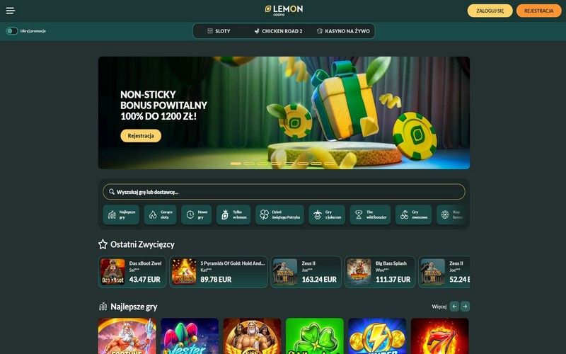 Strona gł&oacute;wna Lemon Casino 
