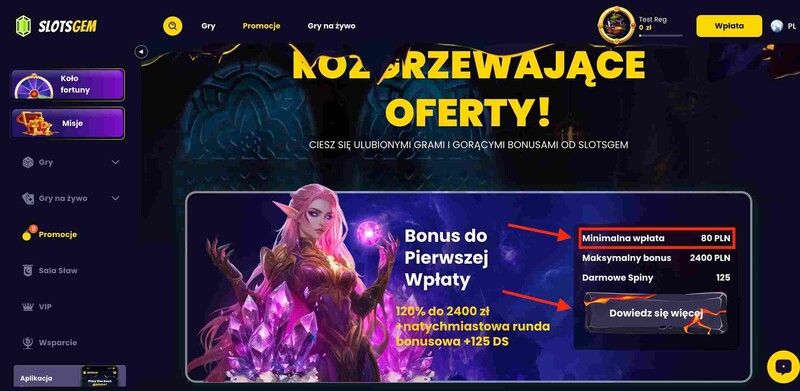 Krok czwarty rejestracji w celu otrzymania bonusu