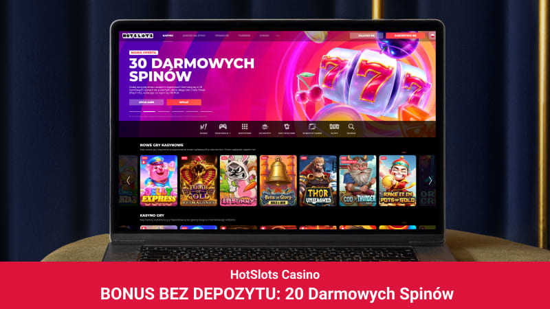 HotSlots Casino na ekranie komputera