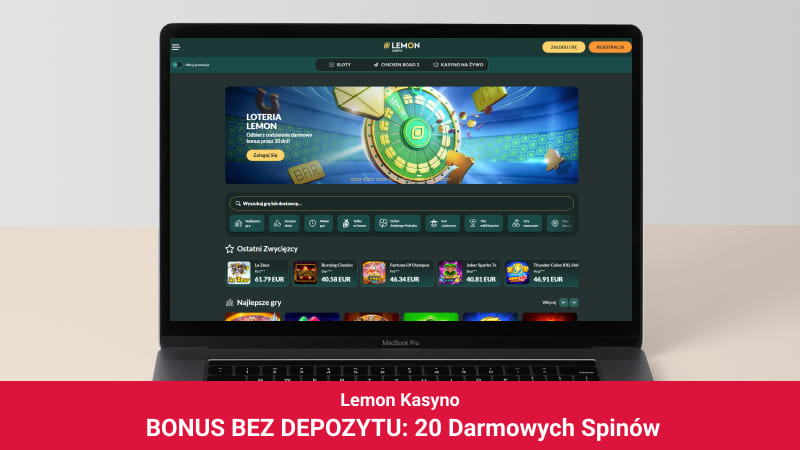 Lemon Kasyno na ekranie komputera