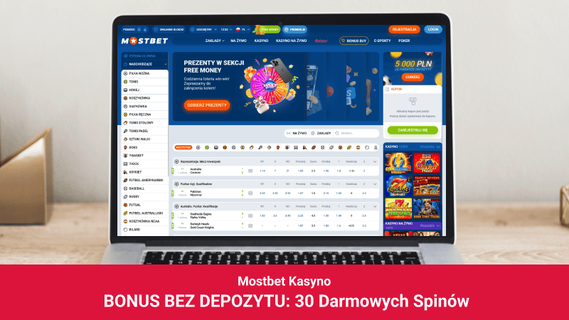 Mostbet Casino na ekranie komputera