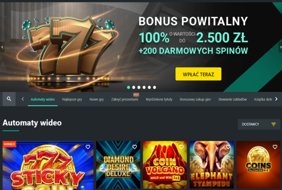 Strona gł&oacute;wna kasyna 1Bet