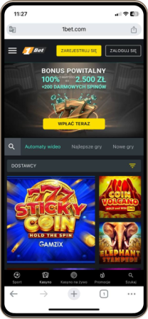 1Bet na telefonie kom&oacute;rkowym