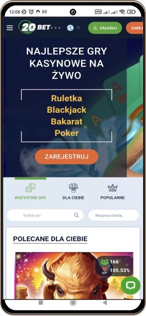 Kasyno 20bet na telefon kom&oacute;rkowy
