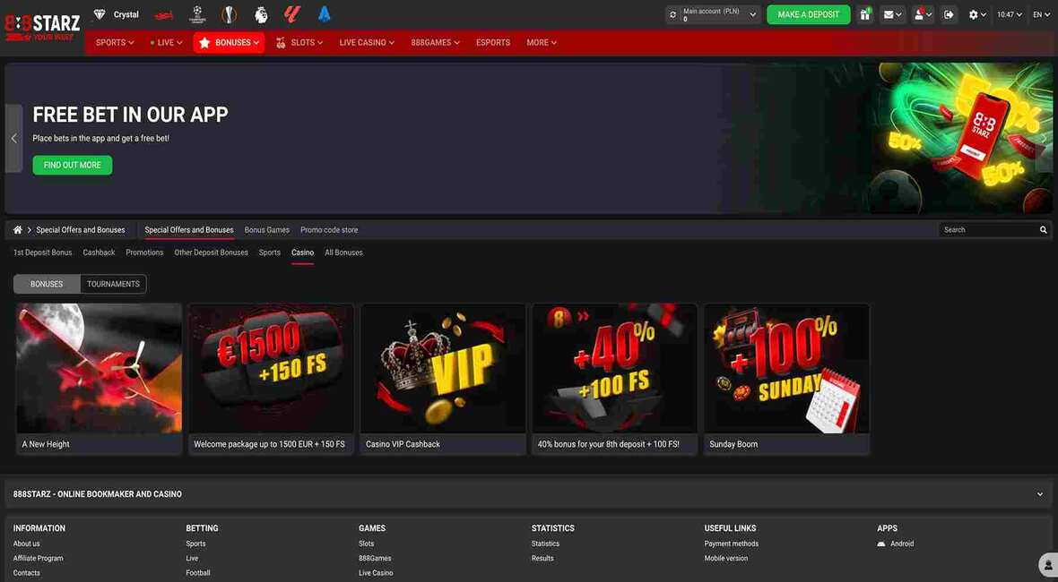 888Starz kasyno bonusy