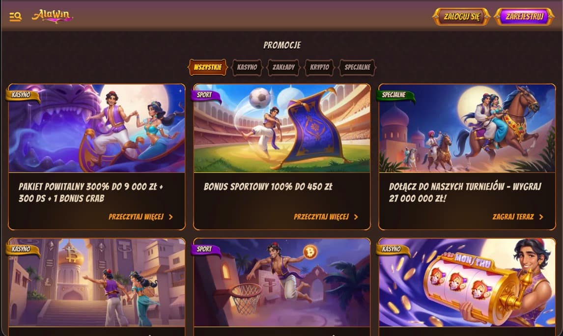 Alawin kasyno bonusy