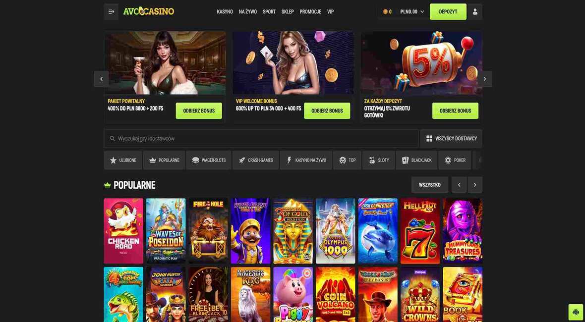 Strona gł&oacute;wna Avocasino
