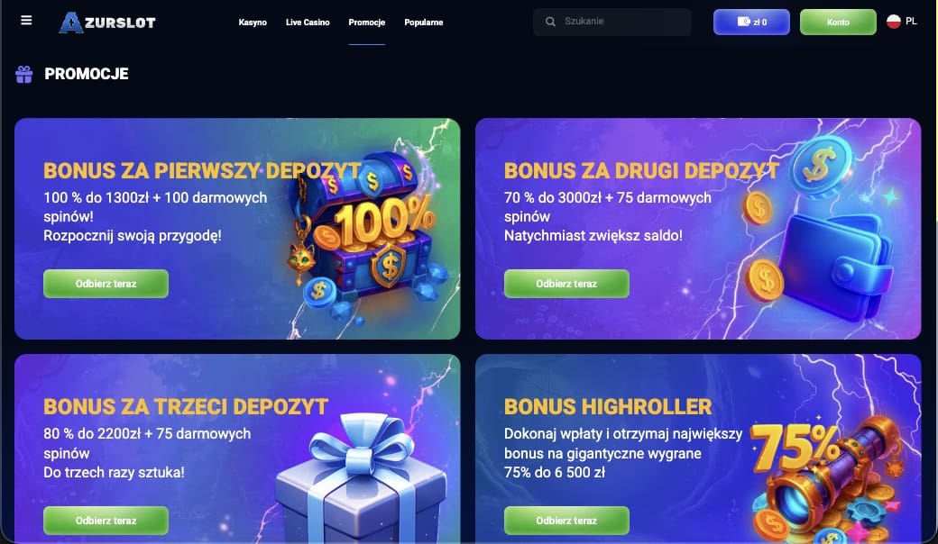 AzurSlot kasyno bonusy