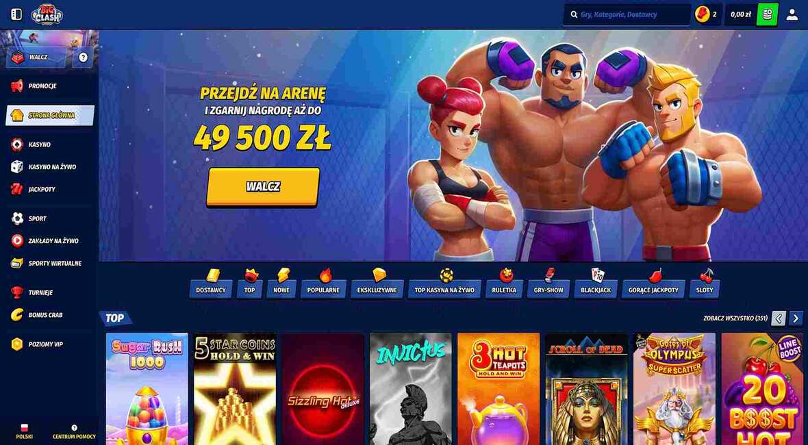 Strona gł&oacute;wna kasyna BigClash