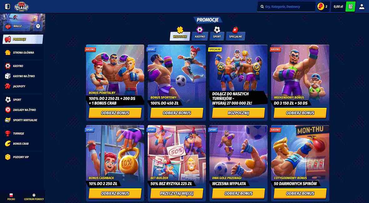 BigClash kasyno bonusy