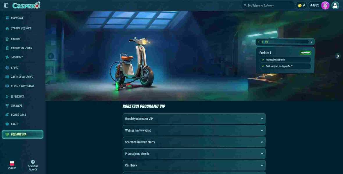 Caspero kasyno VIP