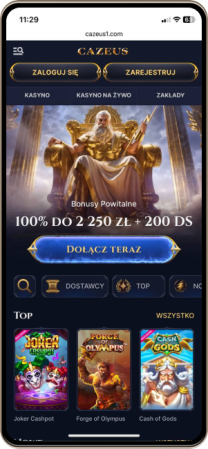 Cazeus na telefonie kom&oacute;rkowym