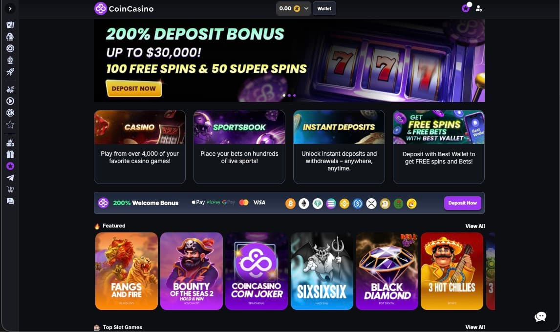 Strona gł&oacute;wna CoinCasino