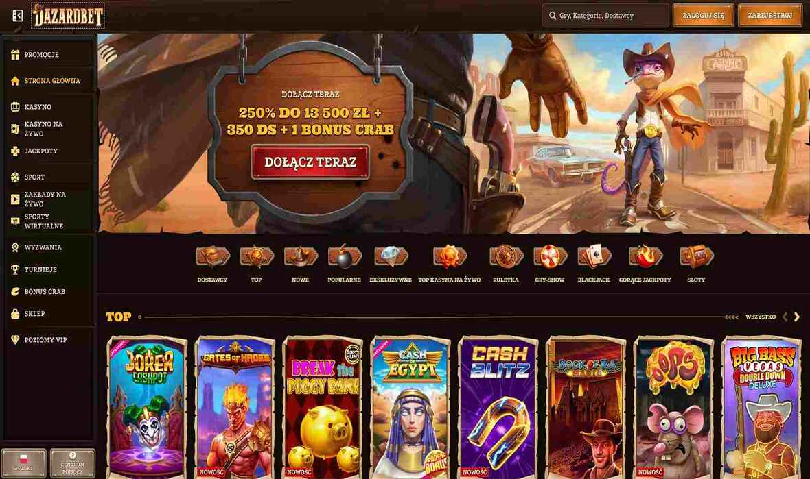 Strona gł&oacute;wna kasyna DazardBet