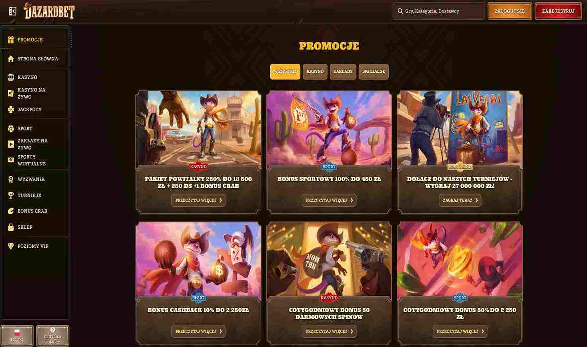 DazardBet kasyno bonusy