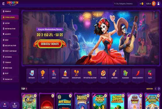 Strona gł&oacute;wna kasyna DuoSpin