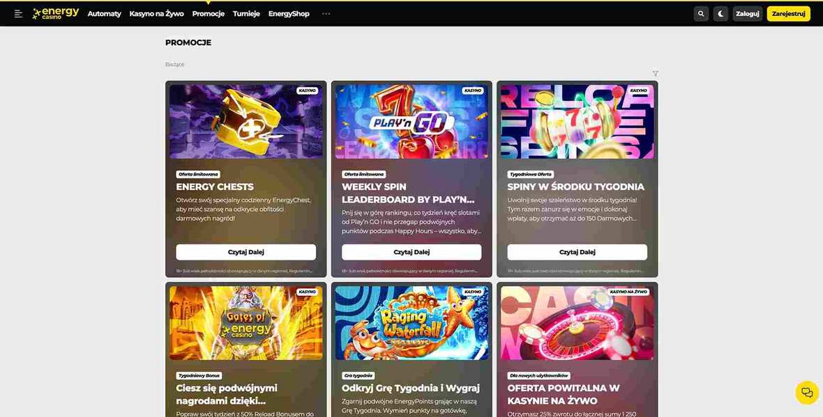 Energy kasyno bonusy