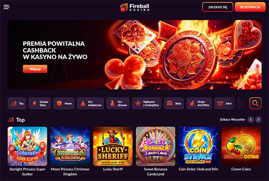 Strona gł&oacute;wna kasyna Fireball