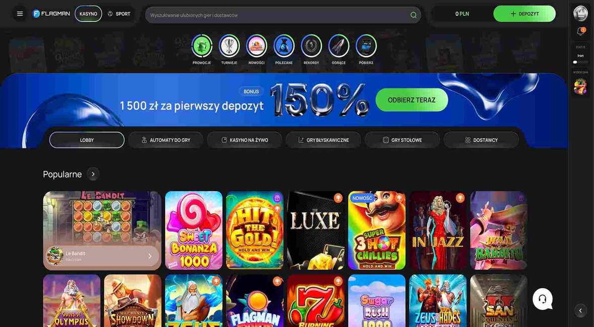 Strona gł&oacute;wna kasyna Flagman