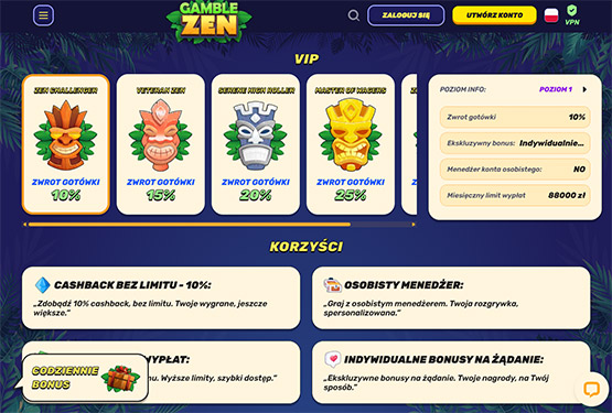 Program VIP kasyna Gamblezen