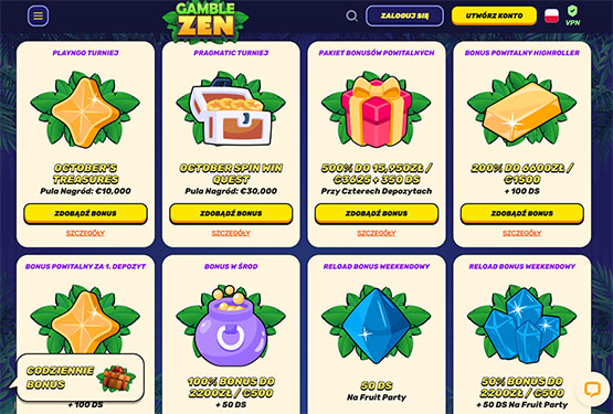 Gamblezen kasyno bonusy