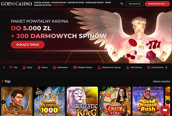 Strona gł&oacute;wna God of Casino