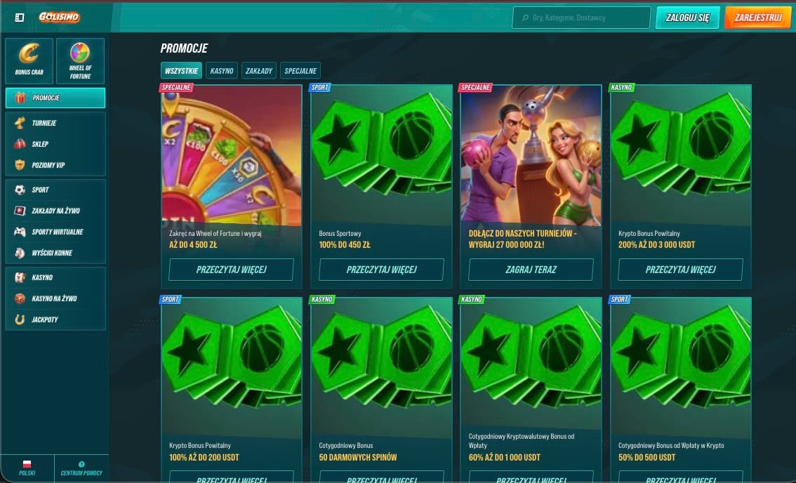 Golisimo kasyno bonusy