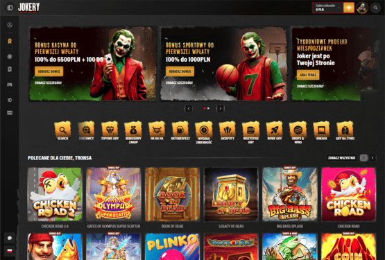 Strona gł&oacute;wna kasyna Jokery