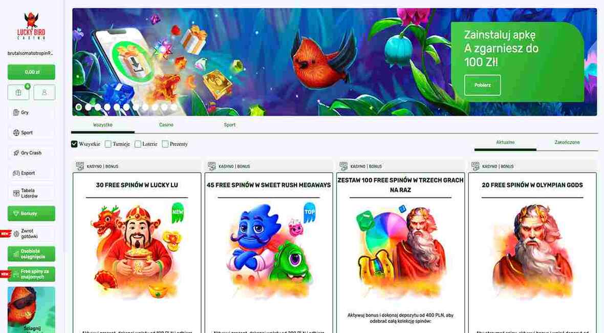 Lucky Bird kasyno bonusy