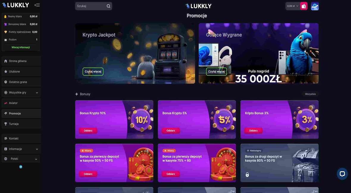 Lukkly kasyno bonusy