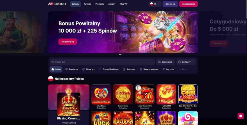 Strona główna kasyna NV Casino