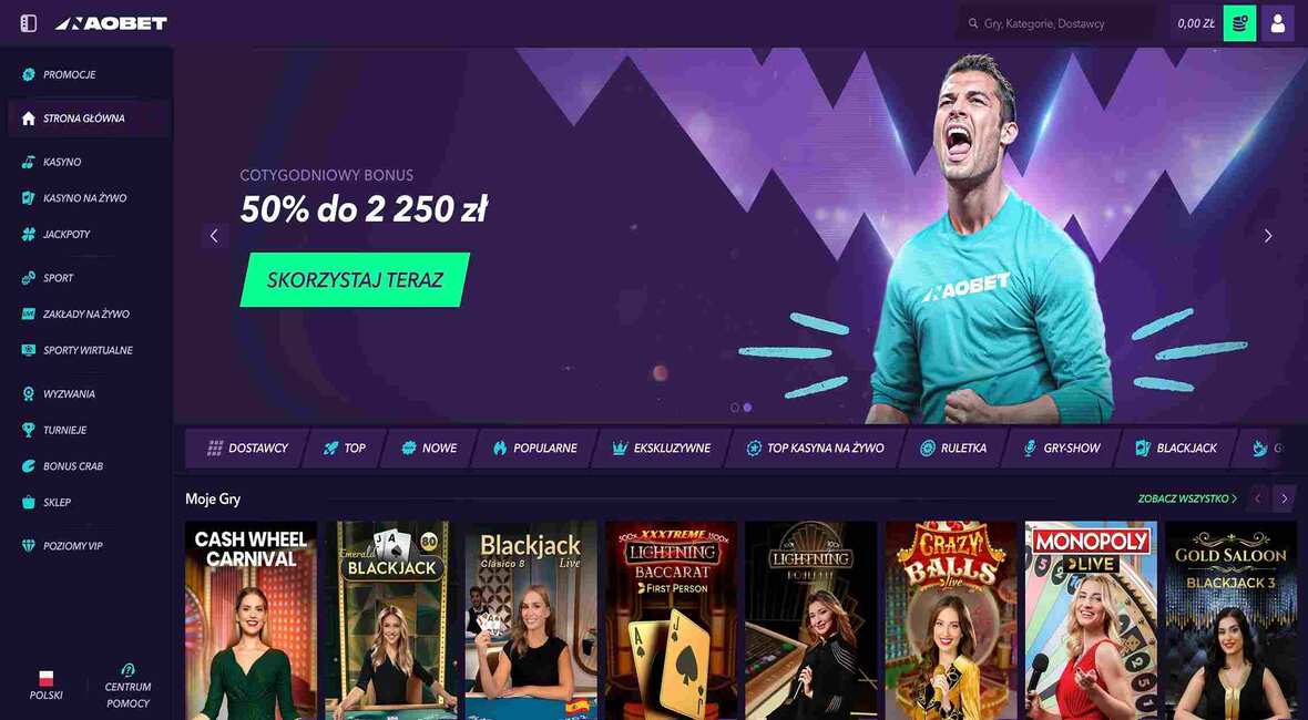 Strona gł&oacute;wna kasyna Naobet