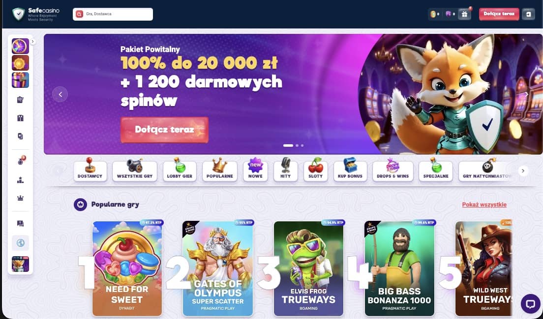 Strona gł&oacute;wna SafeCasino