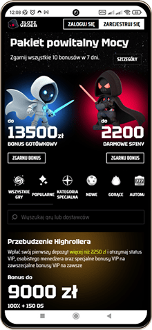 SlotsVader kasyno wersja mobilna