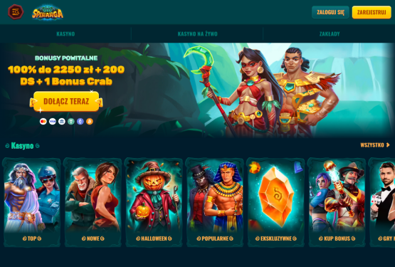 Strona gł&oacute;wna kasyna Spinanga