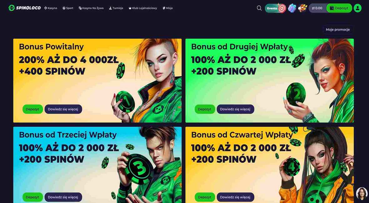 spinoloco kasyno bonusy