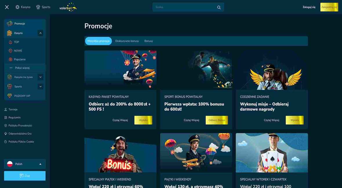 Volerbet.io kasyno bonusy