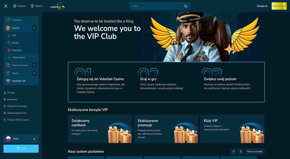 Volerbet.io kasyno VIP