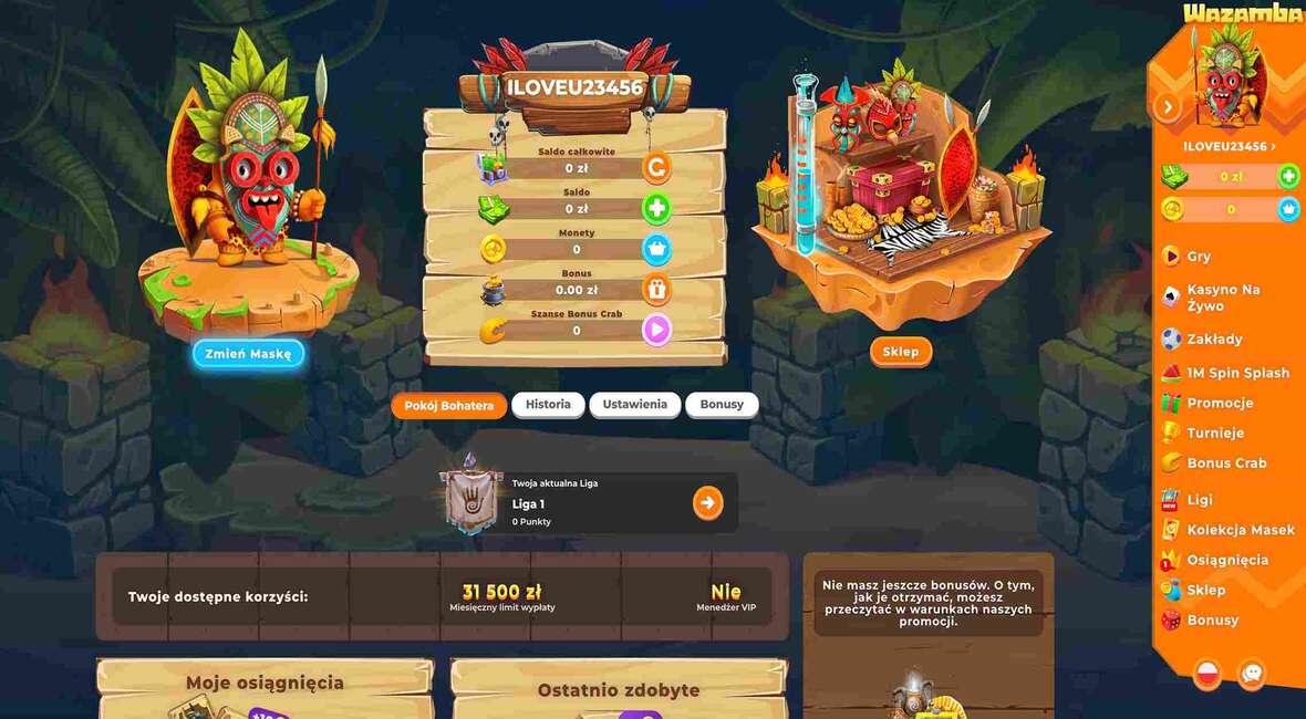 Strona gł&oacute;wna kasyna Wazamba