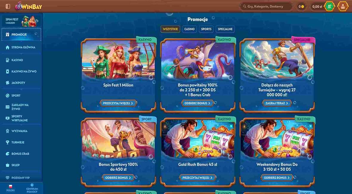 Winbay kasyno bonusy