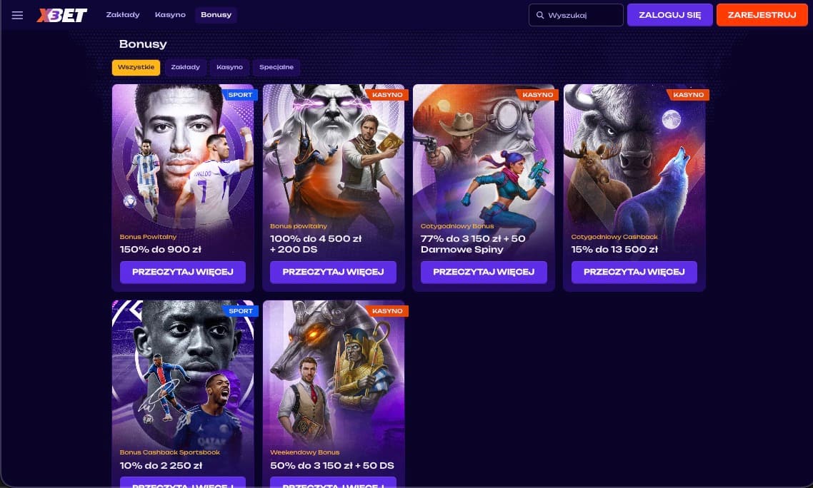 X3Bet kasyno bonusy