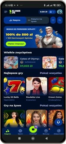 BillionaireSpin kasyno wersja mobilna