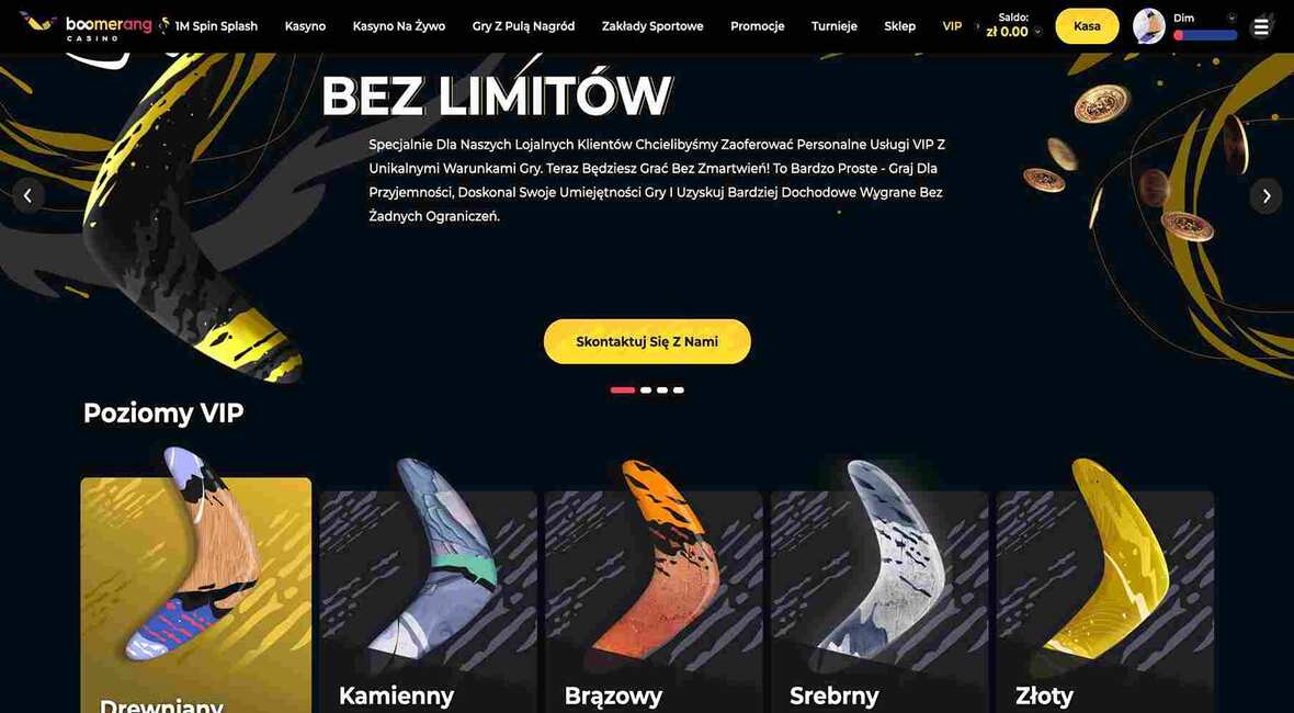 Boomerang kasyno VIP