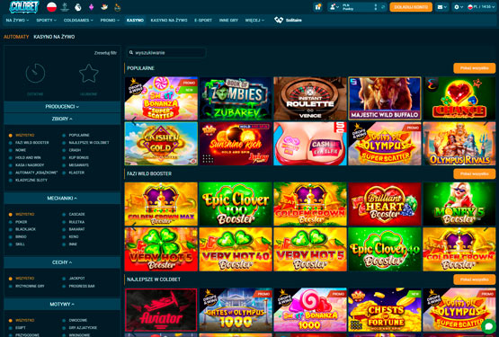 Strona gł&oacute;wna kasyna Coldbet