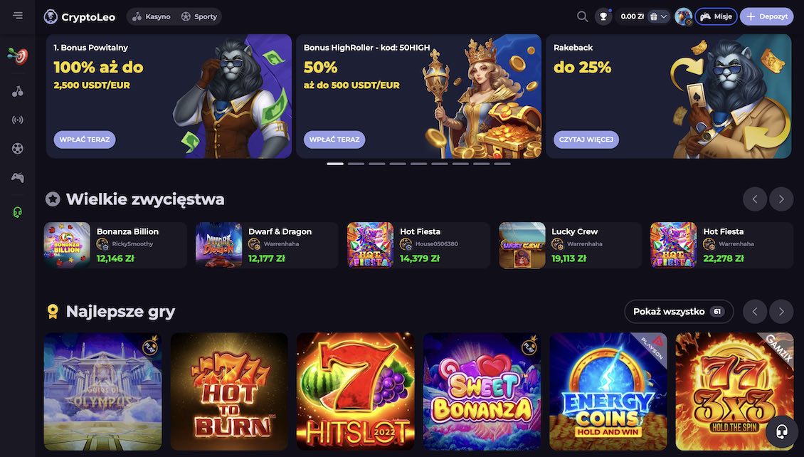 Strona gł&oacute;wna Crypto Leo