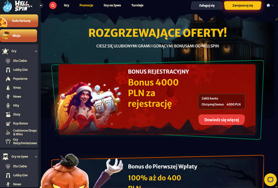 HellSpin kasyno bonusy