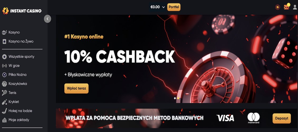 Strona gł&oacute;wna Instant Casino
