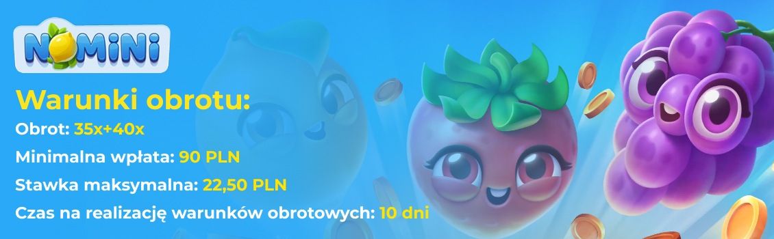 Zasady i warunki bonus&oacute;w kasyna Nomini