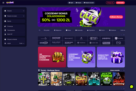 Strona gł&oacute;wna kasyna Opabet